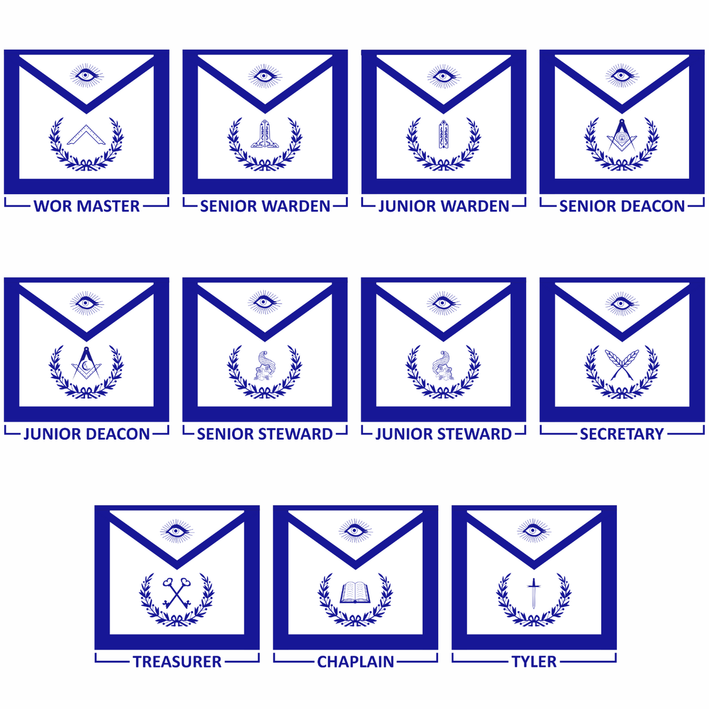 Blue Lodge Officers Apron Set