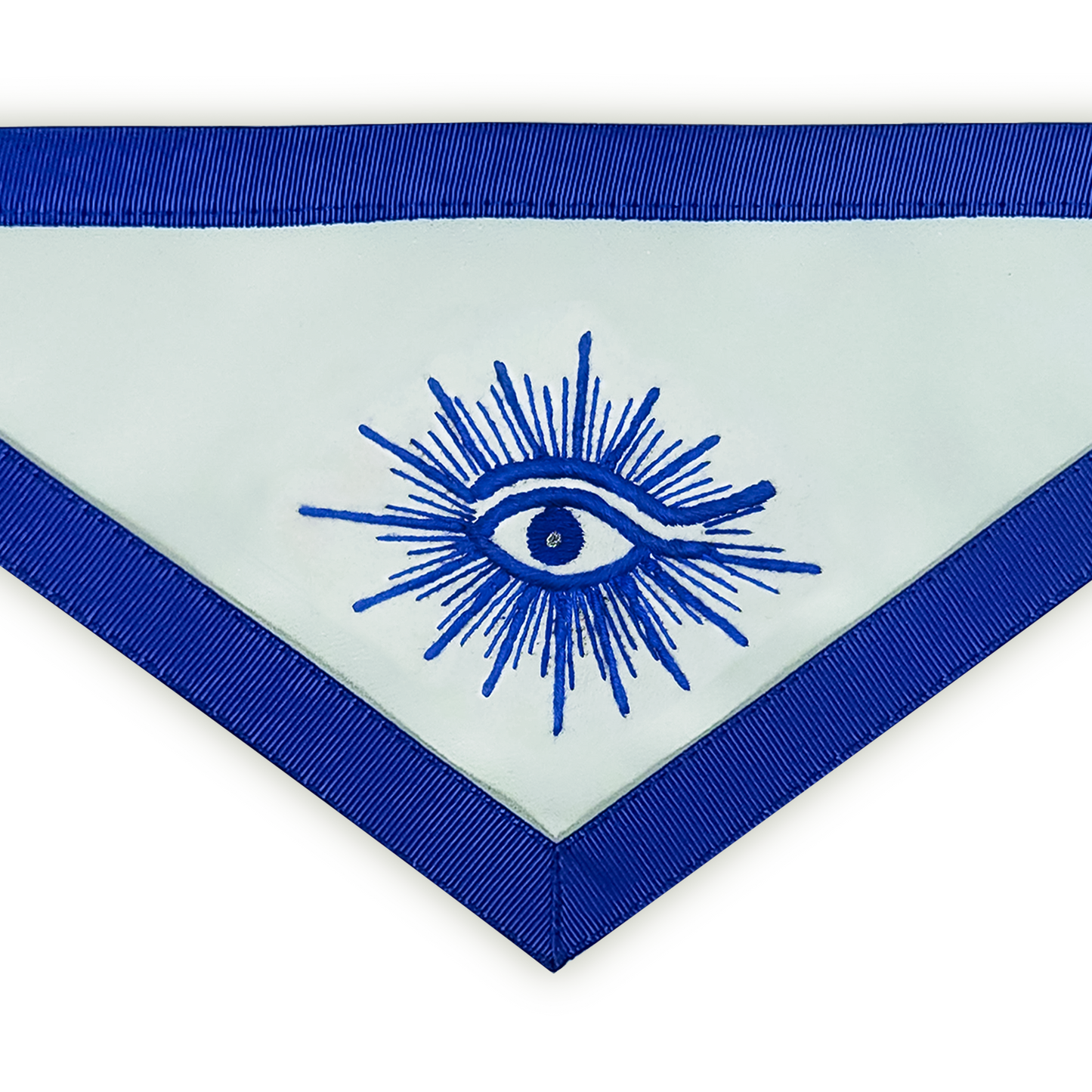 Premium Masonic Worshipful Master Mason Apron – Faux Leather with Royal Blue Ribbon & High-Quality Embroidery