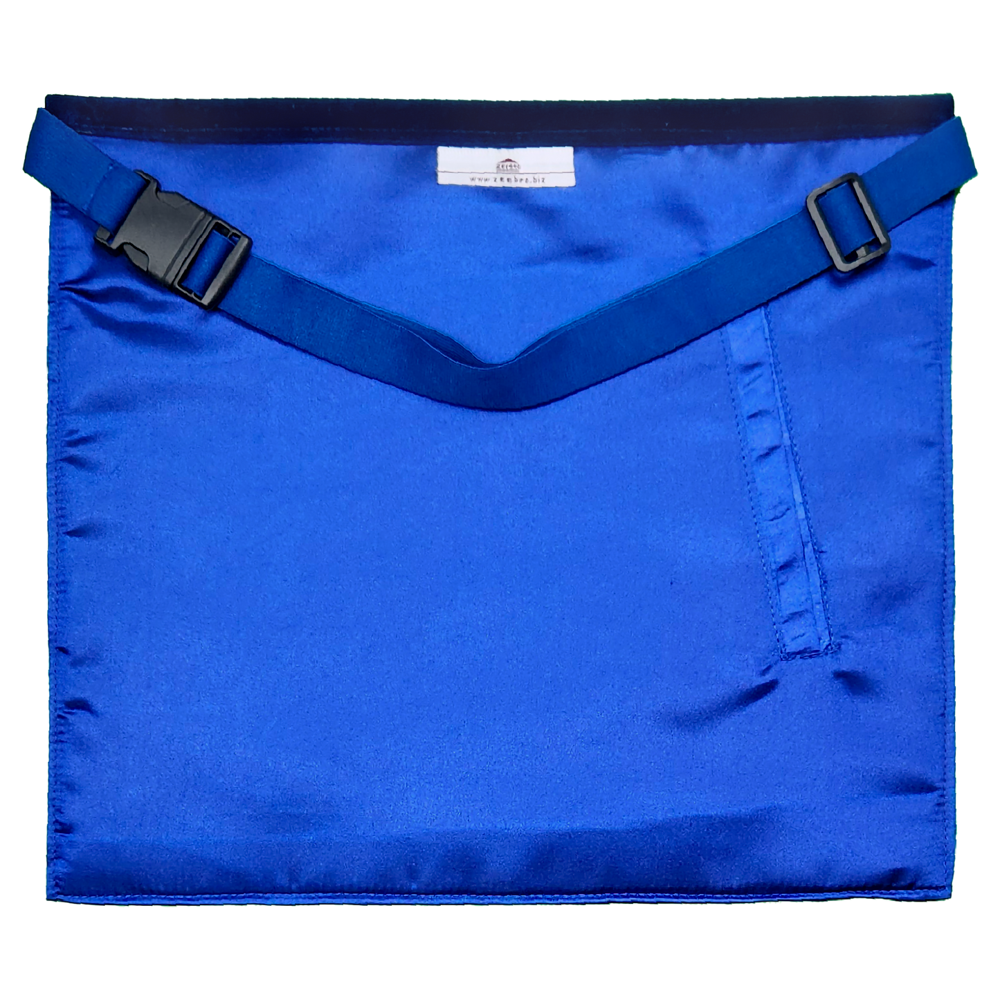 Blue Lodge Secretary Apron – Masonic Officer Regalia with Machine Embroidered Wreath & Square – White Embroidered Detailing on Deep Blue Velvet