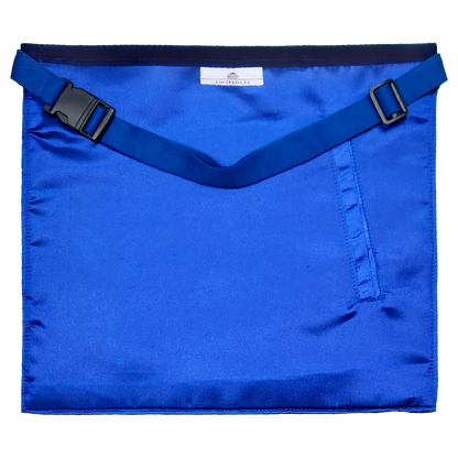 Blue Lodge Junior Warden Apron – Masonic Officer Regalia with Machine Embroidered Wreath & Square – White Embroidered Detailing on Deep Blue Velvet