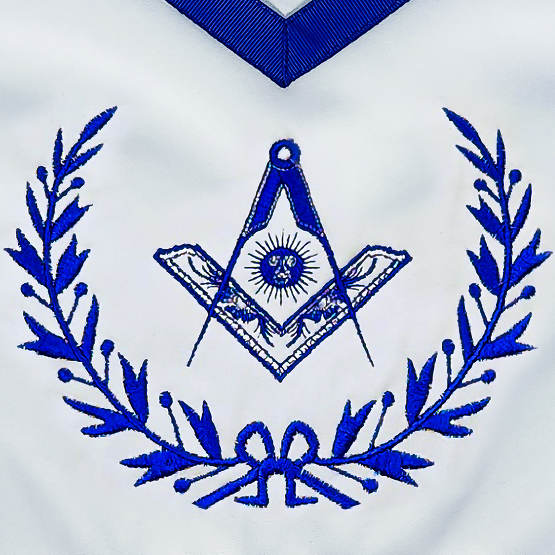 Custom Masonic Senior Deacon Apron – Made-to-Order Freemason Regalia with Embroidered Wreath & Square and Compass