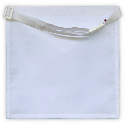 Masonic Lodge Visitor Apron – Classic Plain White Design with Premium Woven Fabric & Adjustable Belt