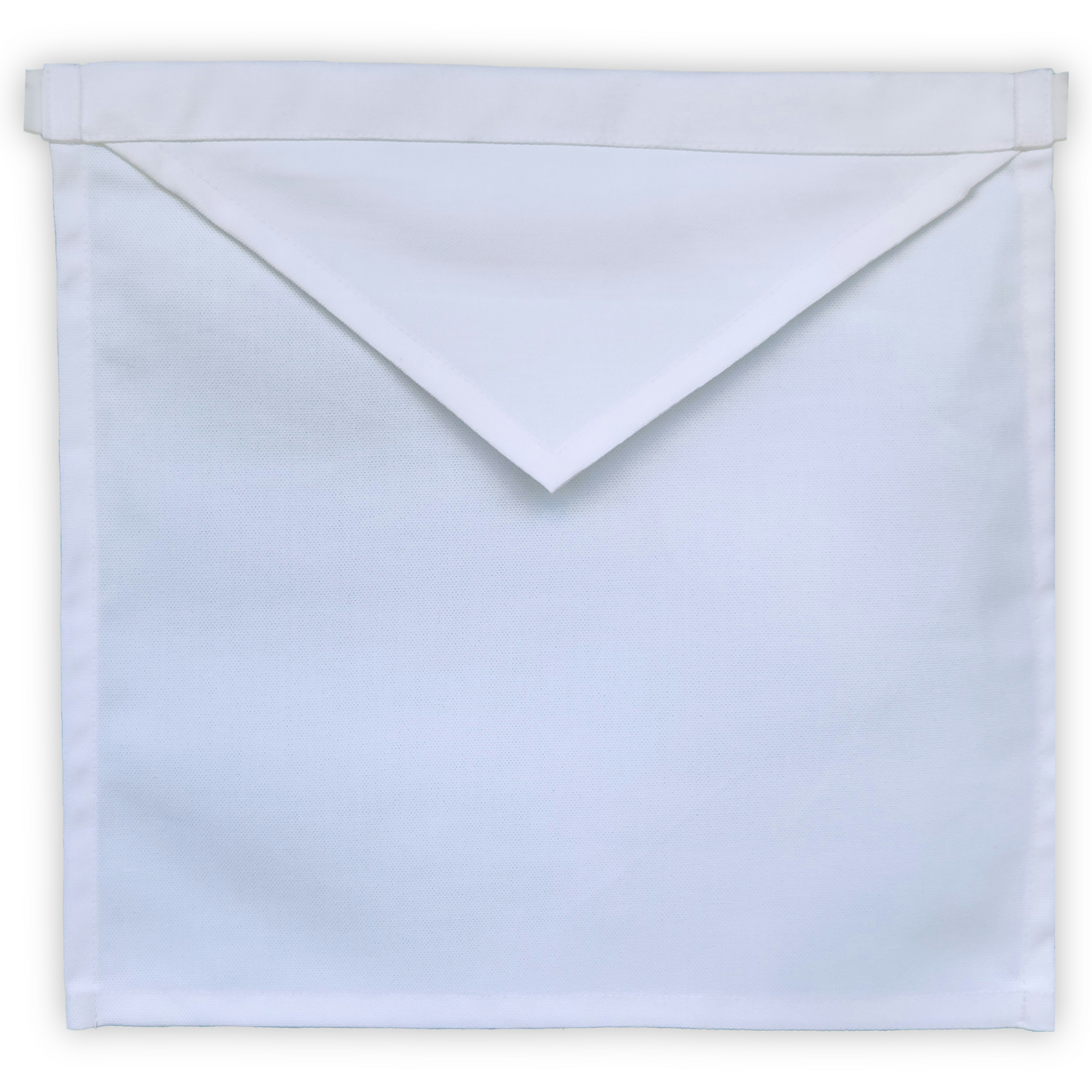 Masonic Lodge Visitor Apron – Classic Plain White Design with Premium Woven Fabric & Adjustable Belt