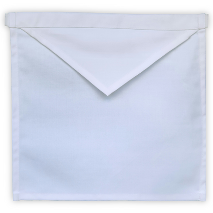 Masonic Lodge Visitor Apron – Classic Plain White Design with Premium Woven Fabric & Adjustable Belt