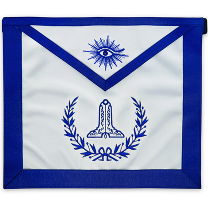 Freemason Senior Warden Apron – Custom Blue Lodge Officer Apron with Machine Embroidered Level Symbol