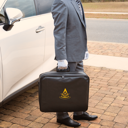 Dual-Purpose Masonic Briefcase & Apron Case | Premium Faux Leather Construction