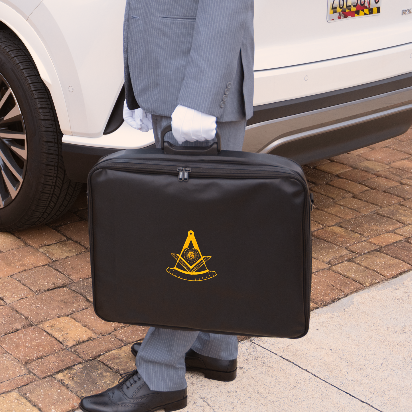 Dual-Purpose Masonic Briefcase & Apron Case | Premium Faux Leather Construction