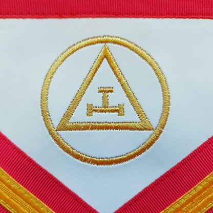 Royal Arch Chapter Apron – Gold Lace with Golden Metal Tassels – Machine Embroidered Masonic Regalia