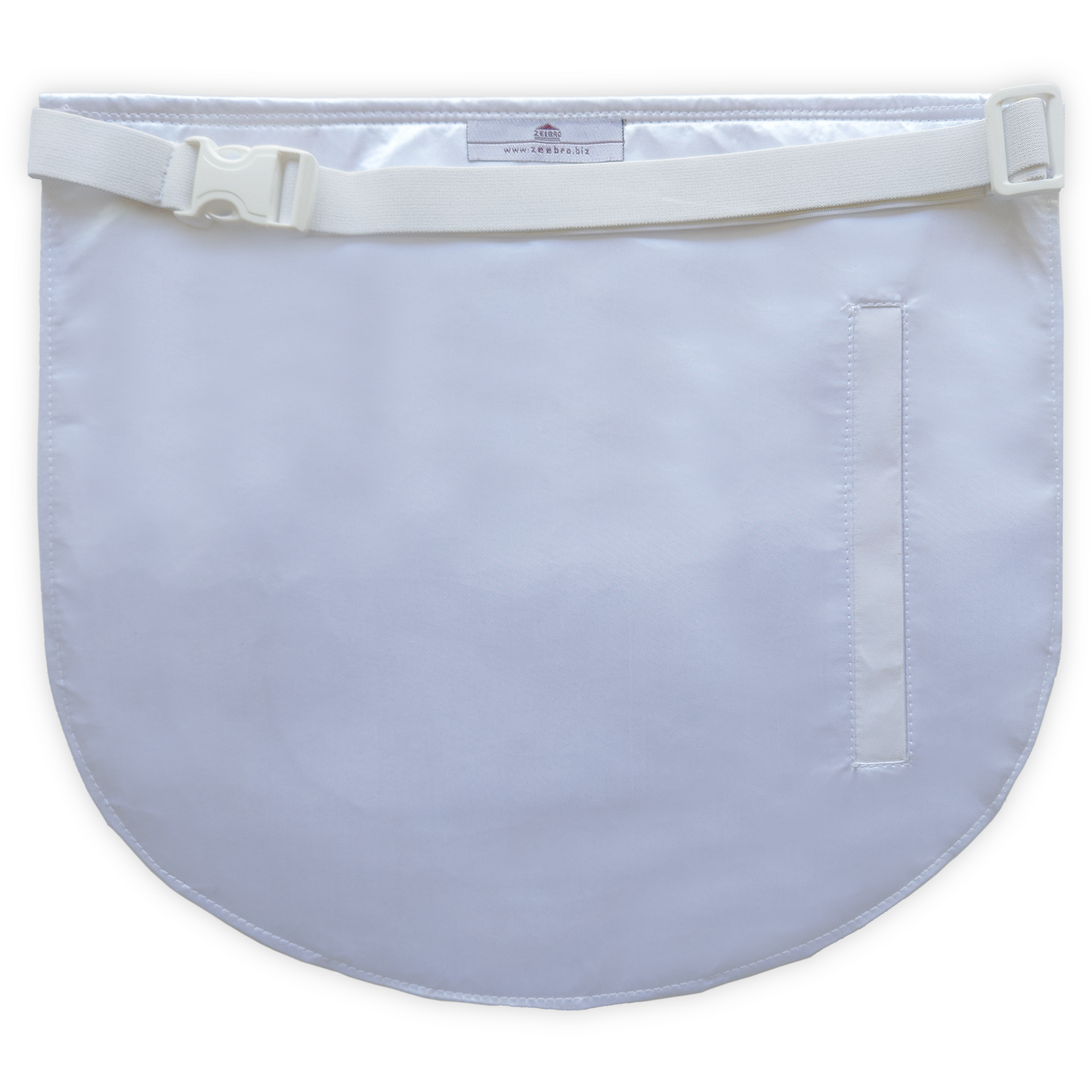 Traditional Master Mason White Lambskin Apron – Rounded Bottom & Flap with Elastic Belt and Buckle