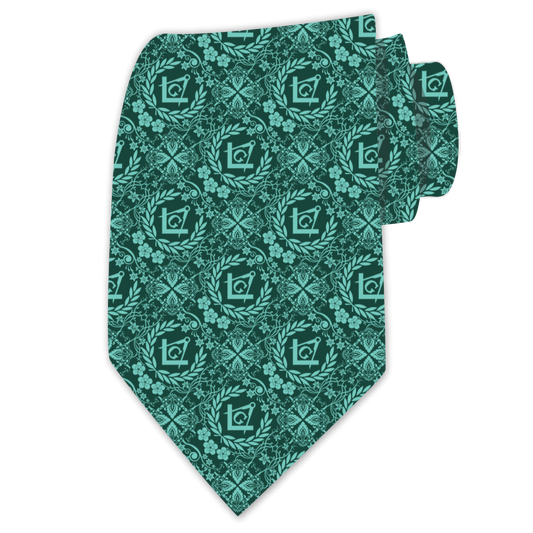 Masonic Green Tie - Emblematic Collection 2370
