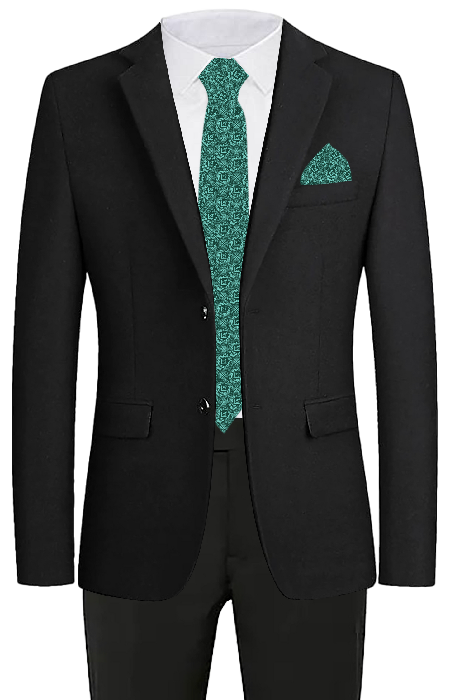 Masonic Green Tie - Emblematic Collection 2370