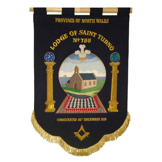 Hand Embroidered Masonic Lodge Banner
