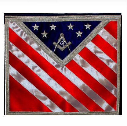 Master Mason Blue Lodge American Flag Apron