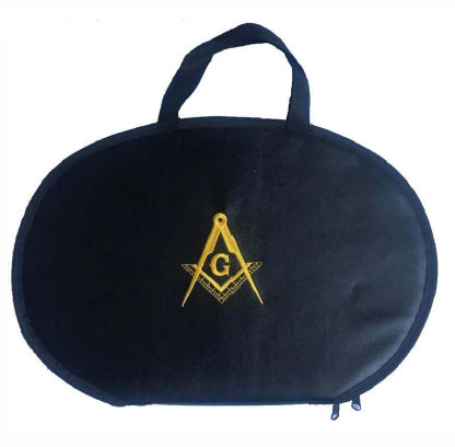 Masonic Collar Case - Machine Embroidery on Black Faux Leather